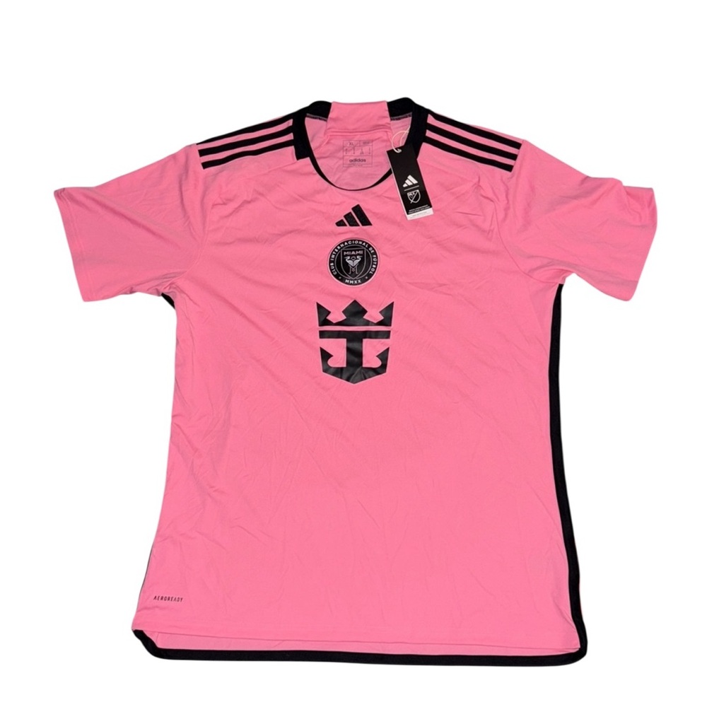 Messi Authentic Adidas Pink and Black Soccer Jersey - Picture 3 of 4